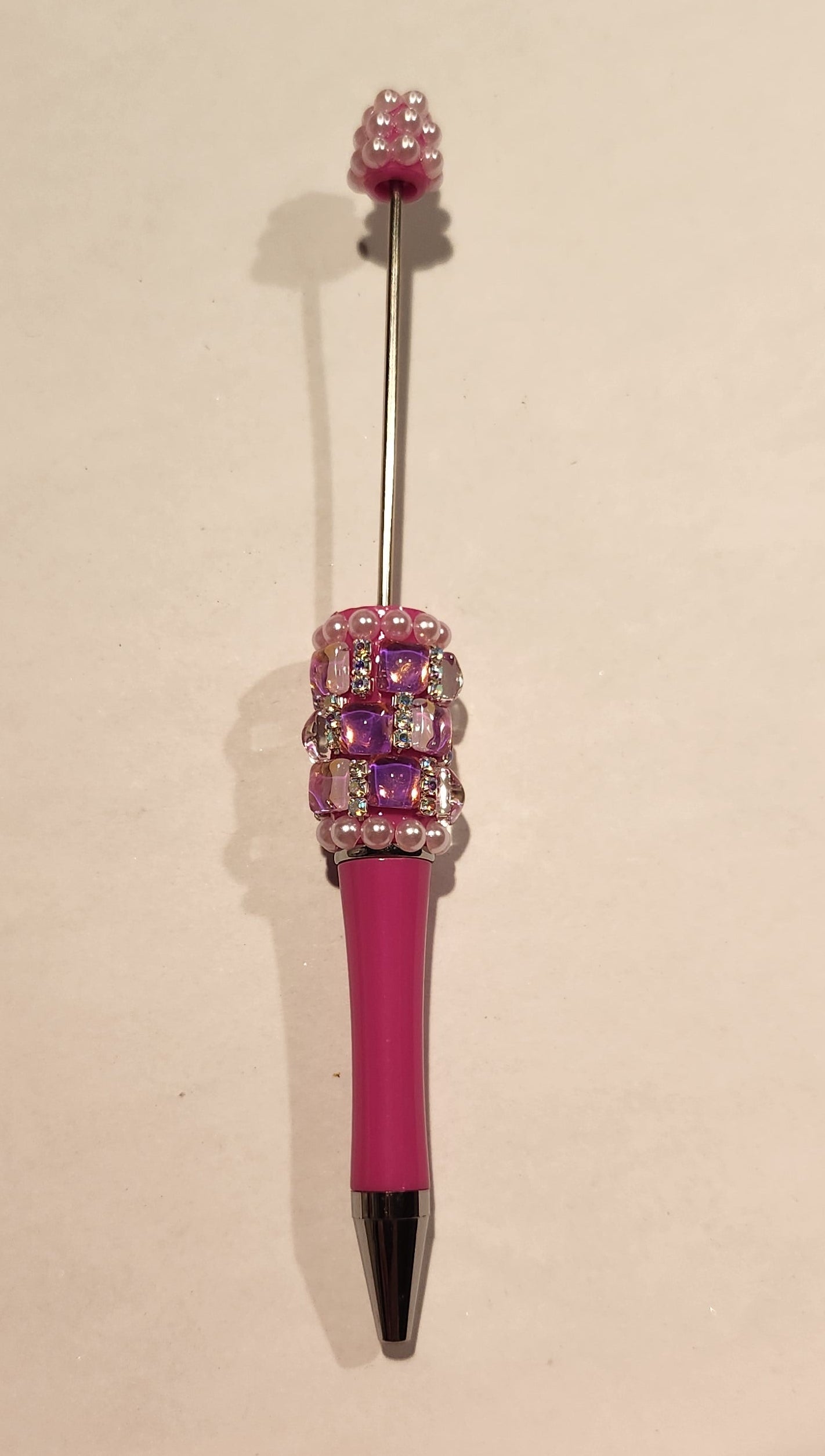 Beadable Fancy Pen Blanks- Pink Gems