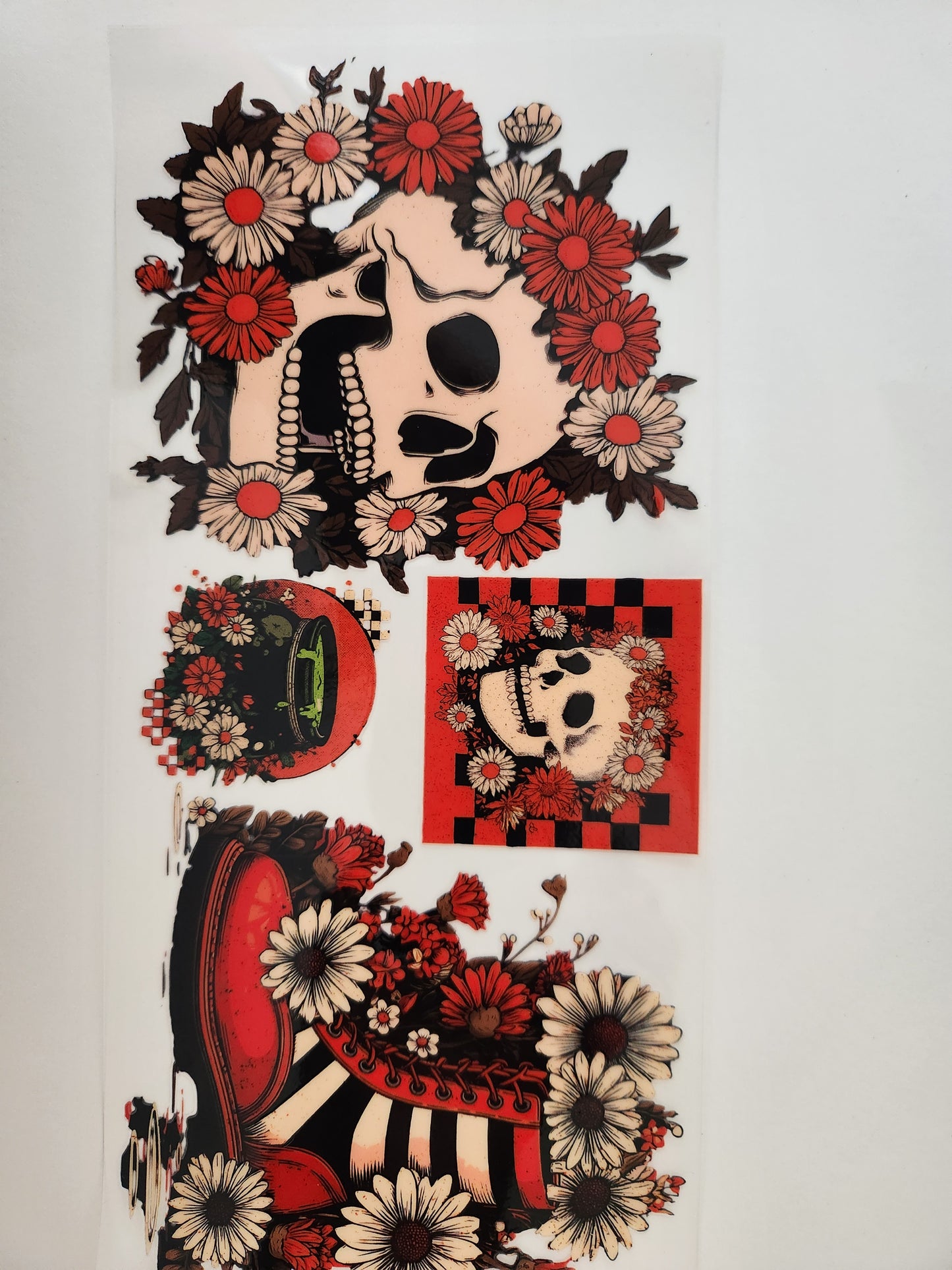 Cup Wrap- Skelly flowers