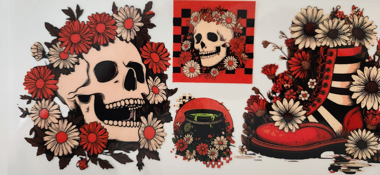 UVDTF 16oz Wrap- Skelly flowers