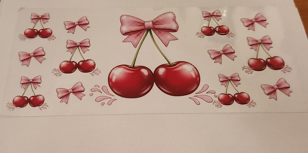 UVDTF 16oz Cup Wrap- Cherry Bow