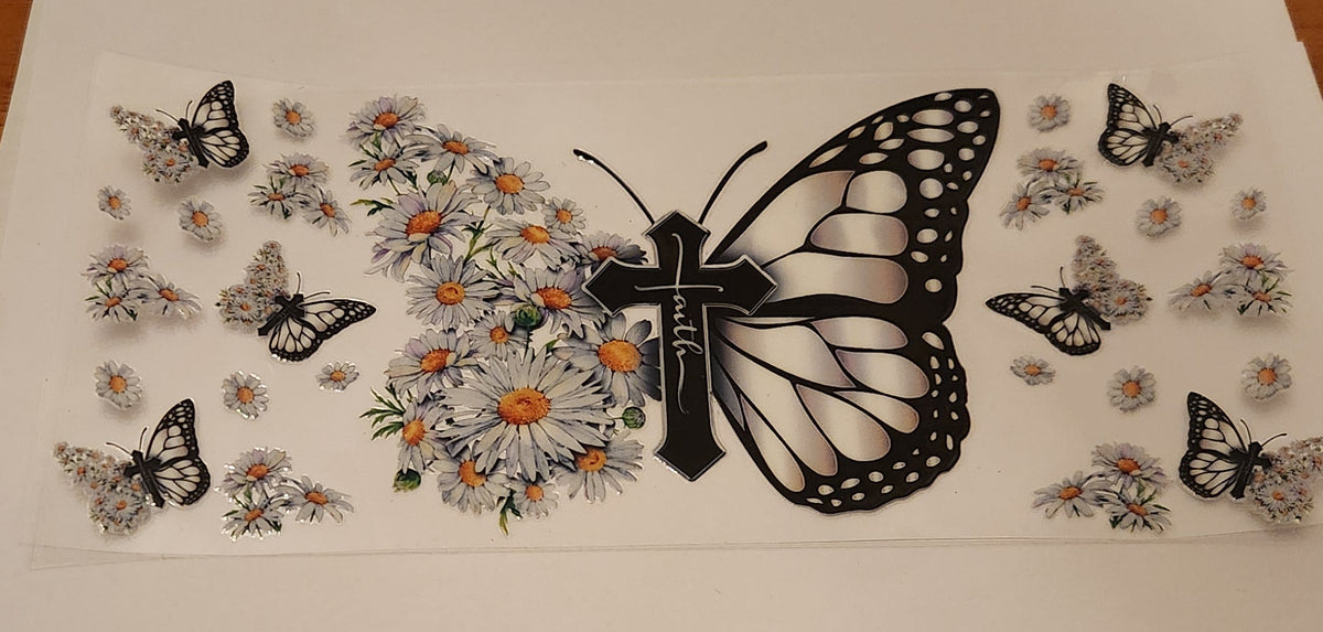 UVDTF 16oz Cup Wrap- Butterfly Cross