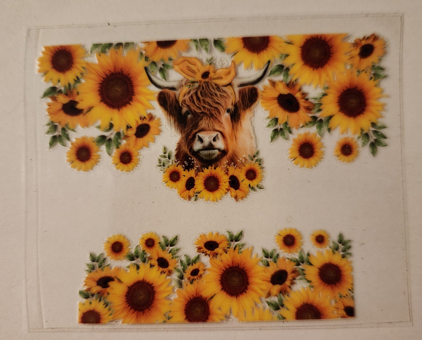 UVDTF Mini Tumbler Keychain Wrap (single) Highland & Sunflowers
