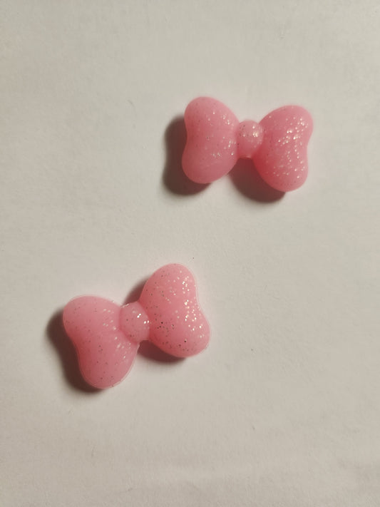 2D Silicone Focal- Pink Bow