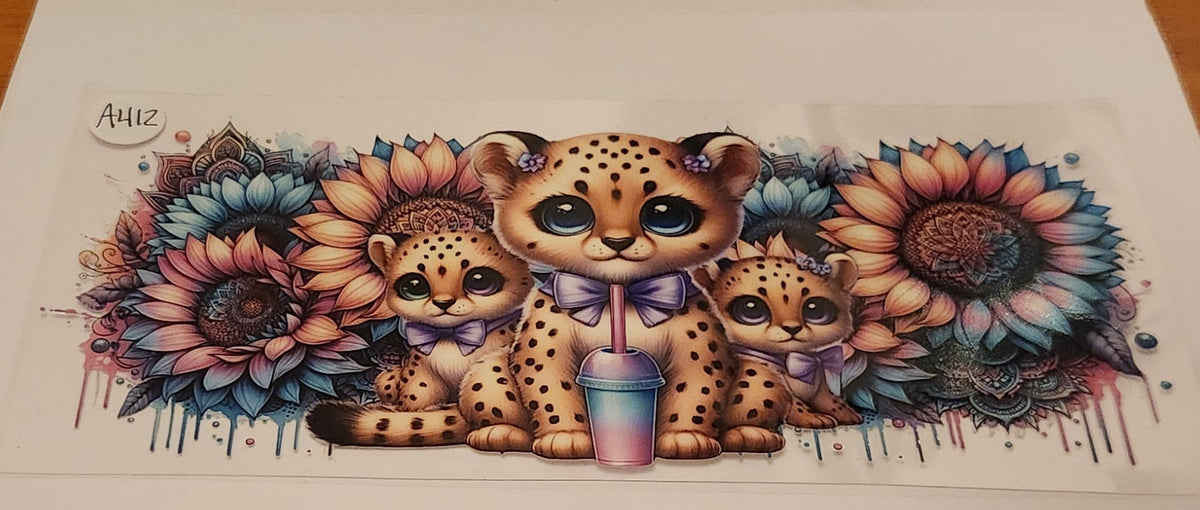 UVDTF 16oz Cup Wrap- Leopards