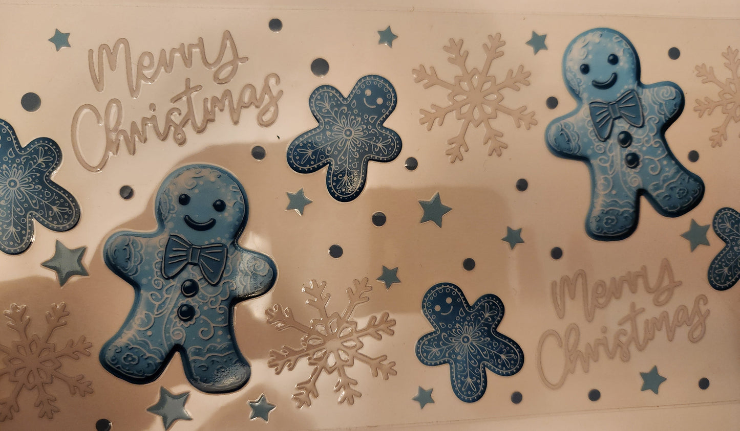 Cup Wrap- Blue Gingerbread
