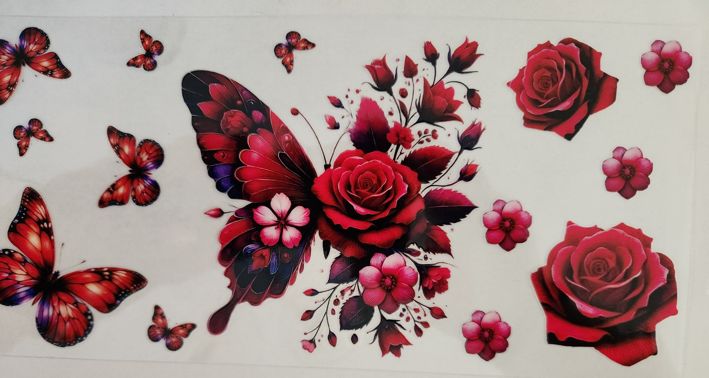UVDTF 16oz Wrap- Butterfly Flower