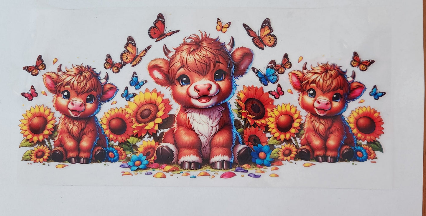 UVDTF Wrap 16oz- Cute Cows & Butterflies