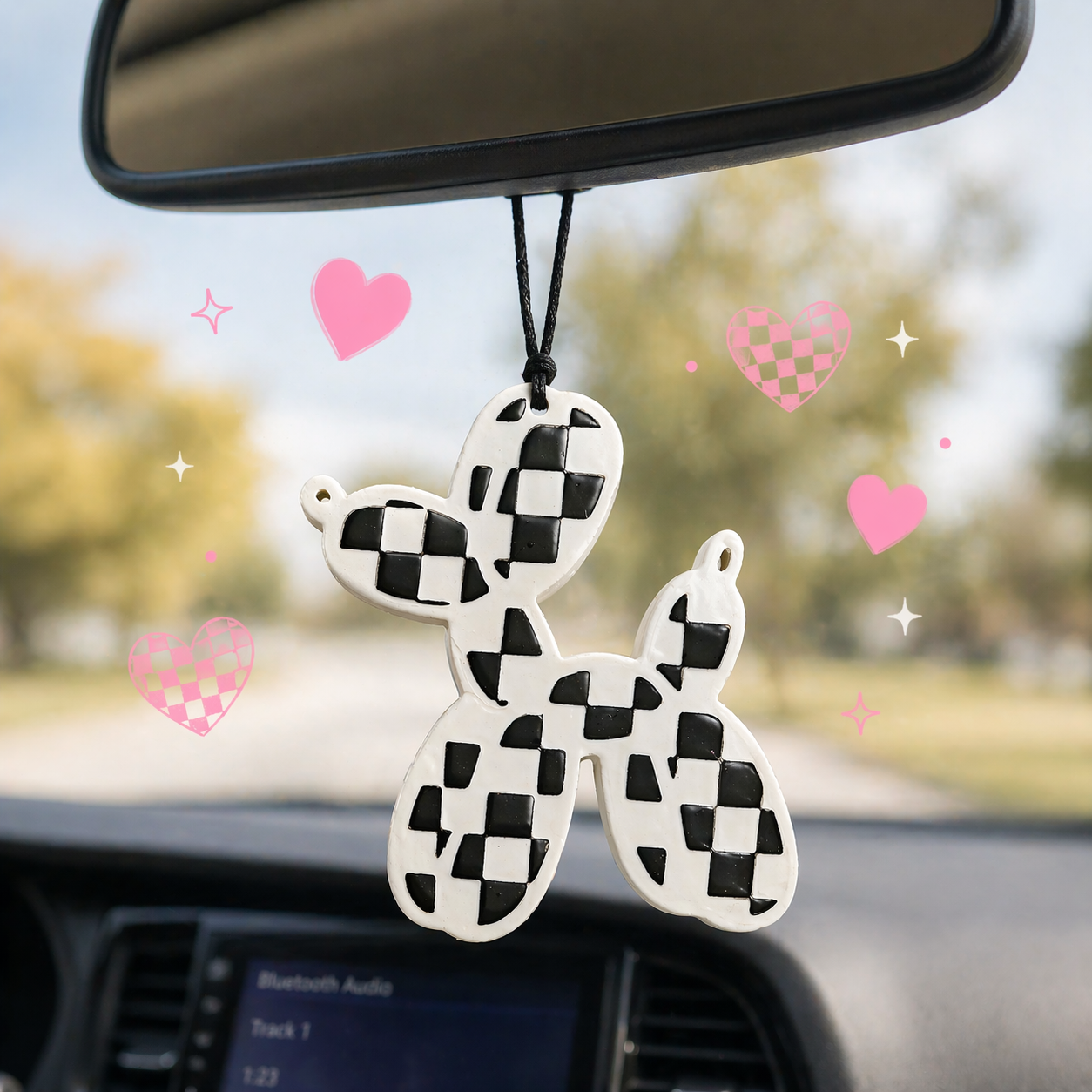 Custom Freshie- Checkered Balloon Dog