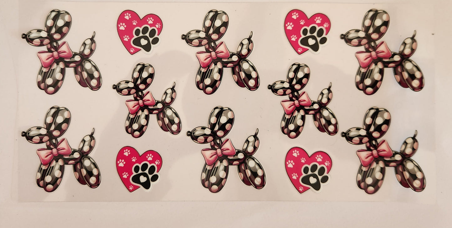 UVDTF 16oz Wrap- Polka Dot Balloon Dogs
