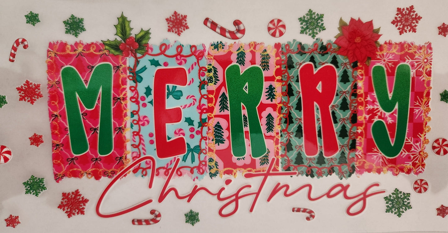 UVDTF 16oz Cup Wrap- Merry Xmas