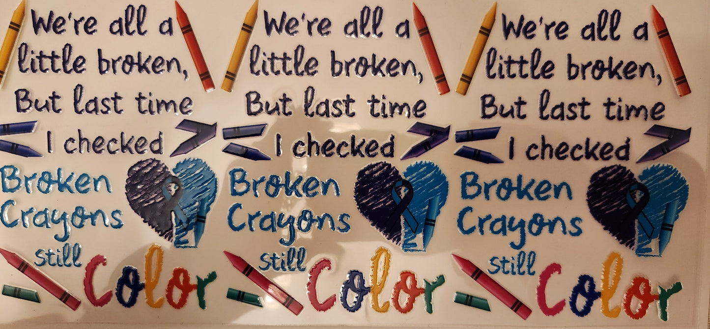 UVDTF 16oz Wrap- Broken Crayons