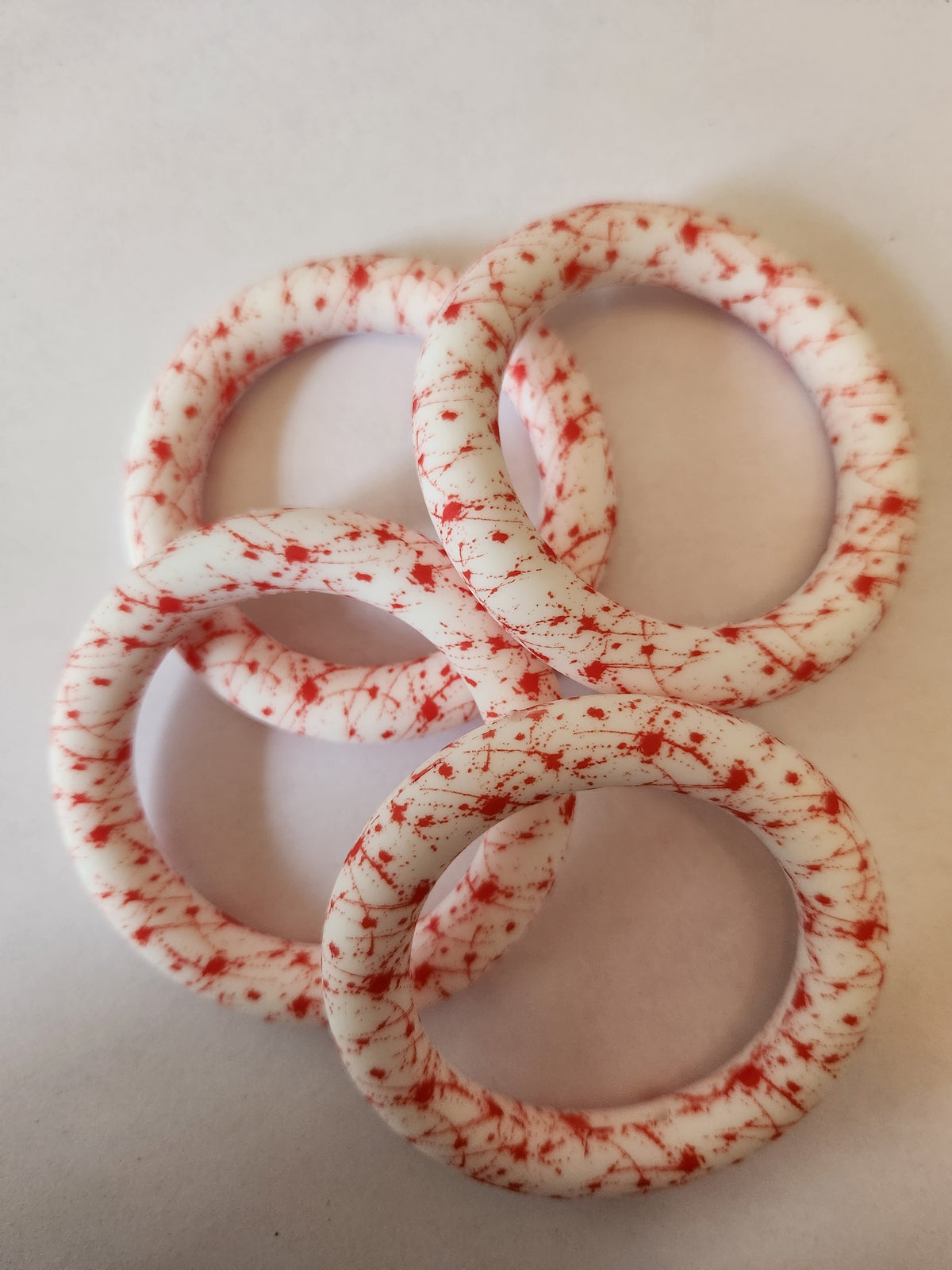 65mm Silicone Rings- Red Splatter