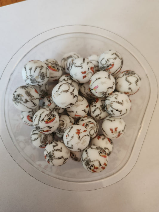 15mm Printed Silicone Beads-Skellies