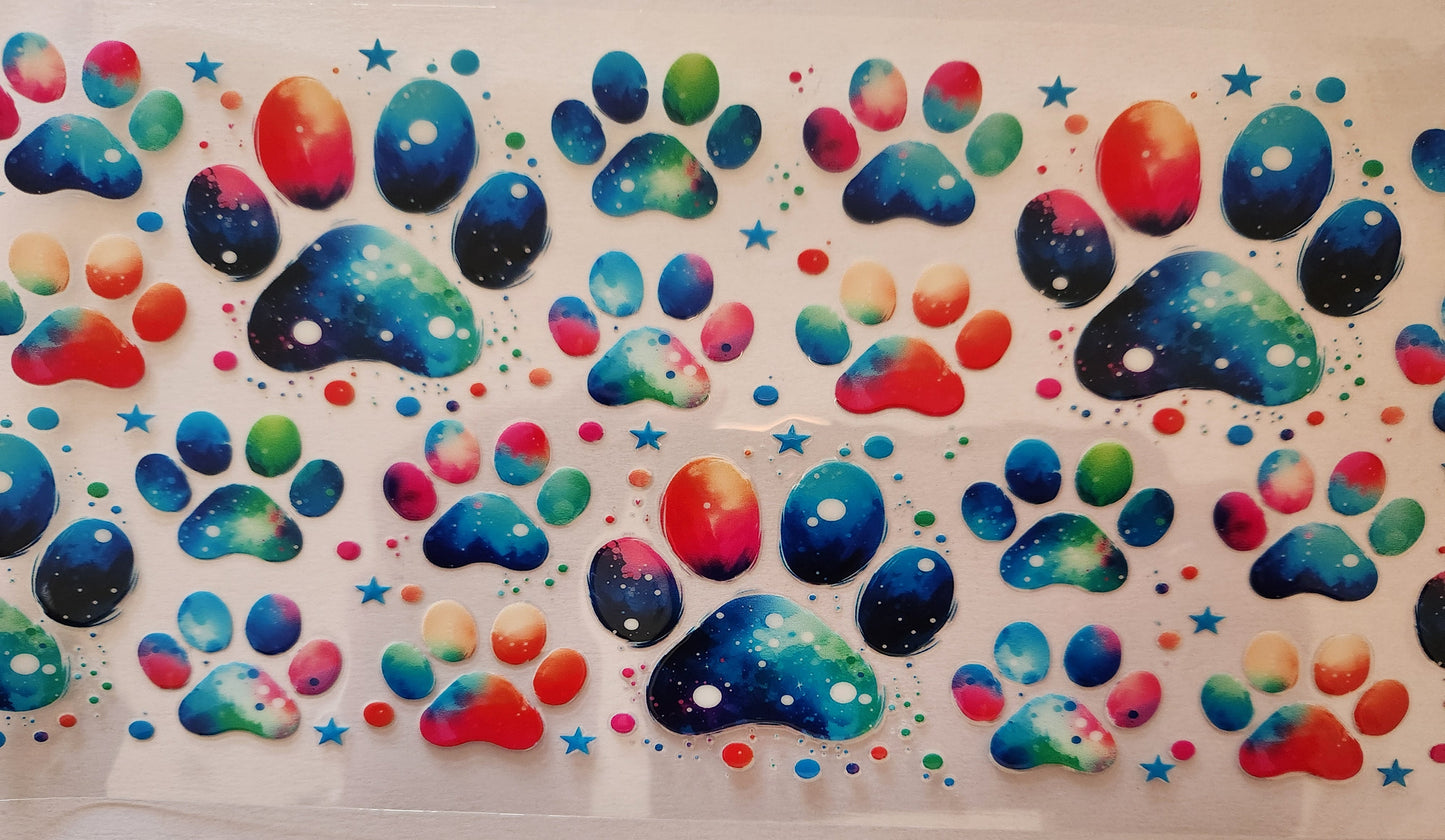 UVDTF Wrap- Rainbow Paws