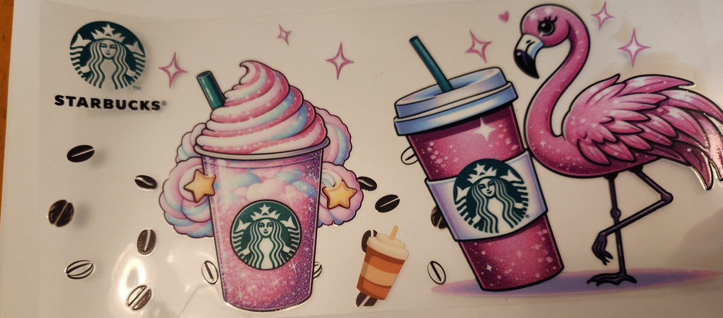 UVDTF Decal- Starbies Flamingo