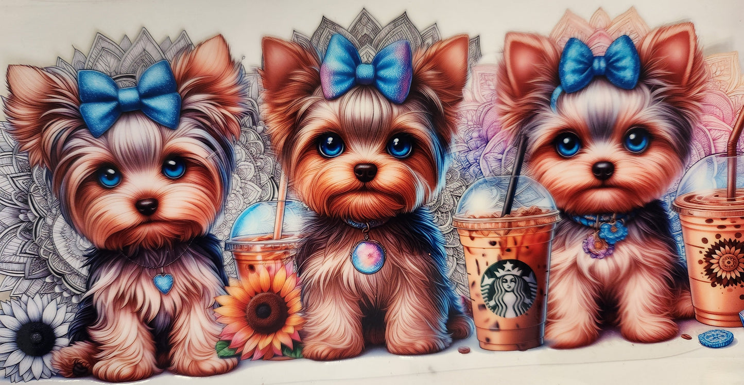 UVDTF 16oz Cup Wrap- Starbies Puppies
