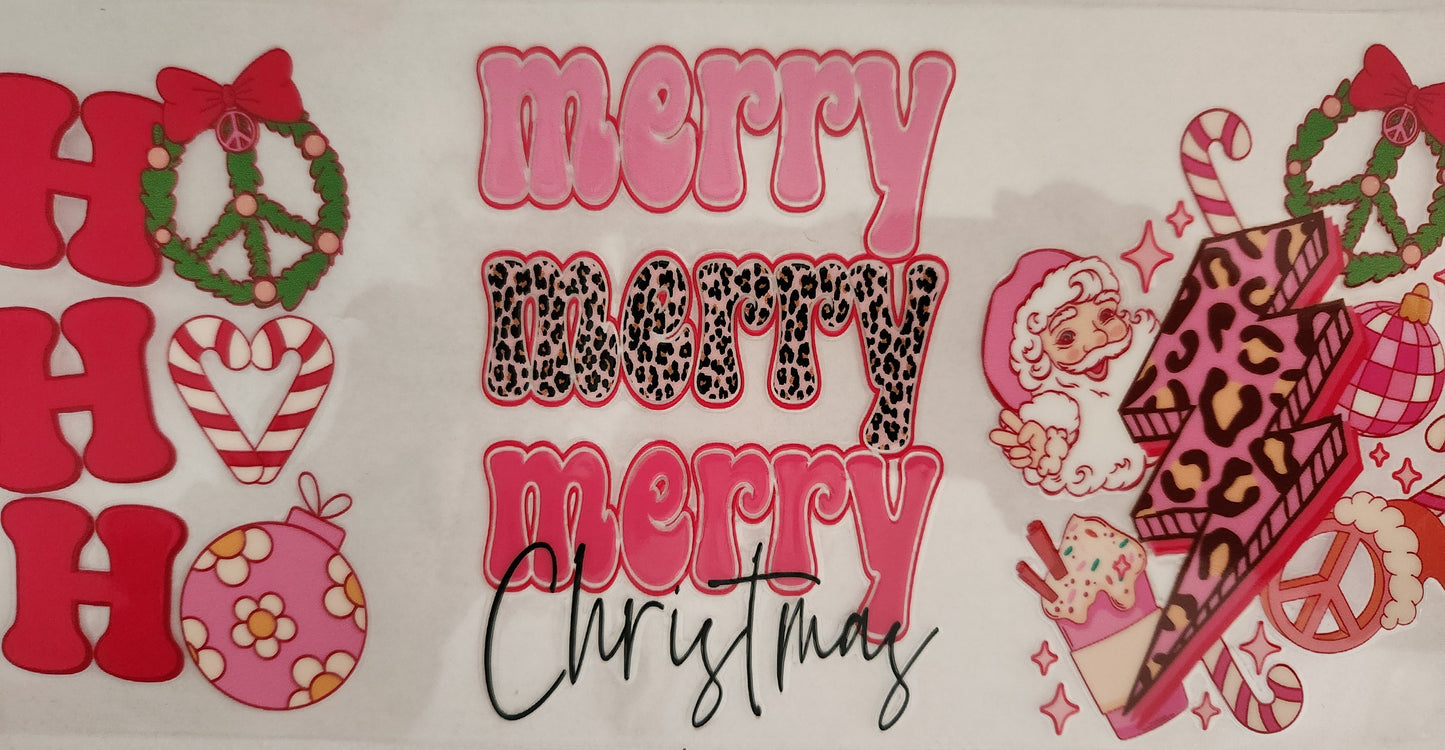 UVDTF 16oz Cup Wrap- Merry Merry Merry