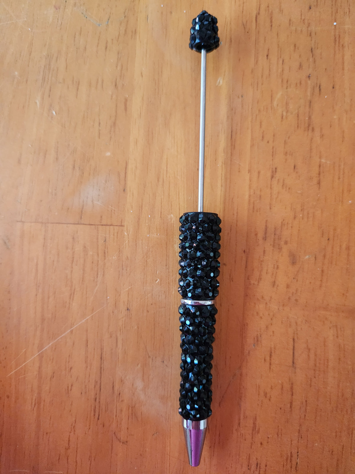 Beadable Fancy Pen Blanks- Black Rhinestone