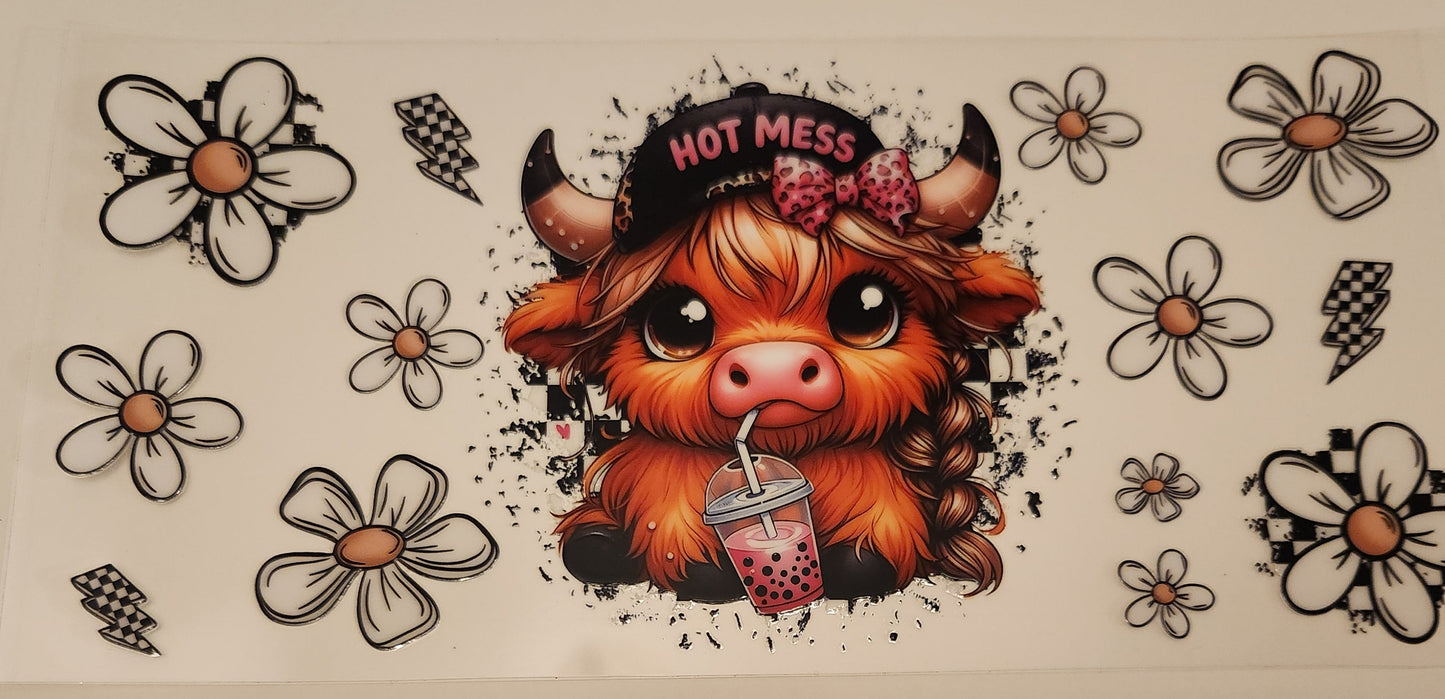 UVDTF Wrap 16oz- Hot Mess Cow