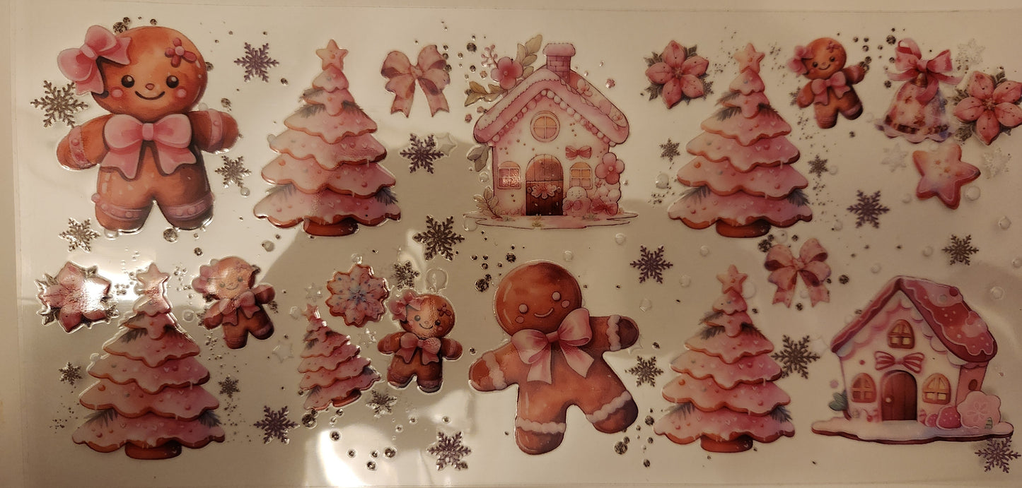 Cup Wrap- Gingerbread Pink