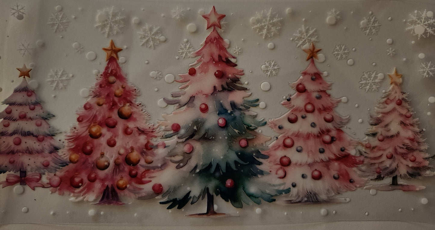 UVDTF 16oz Wrap- Pink Christmas Trees