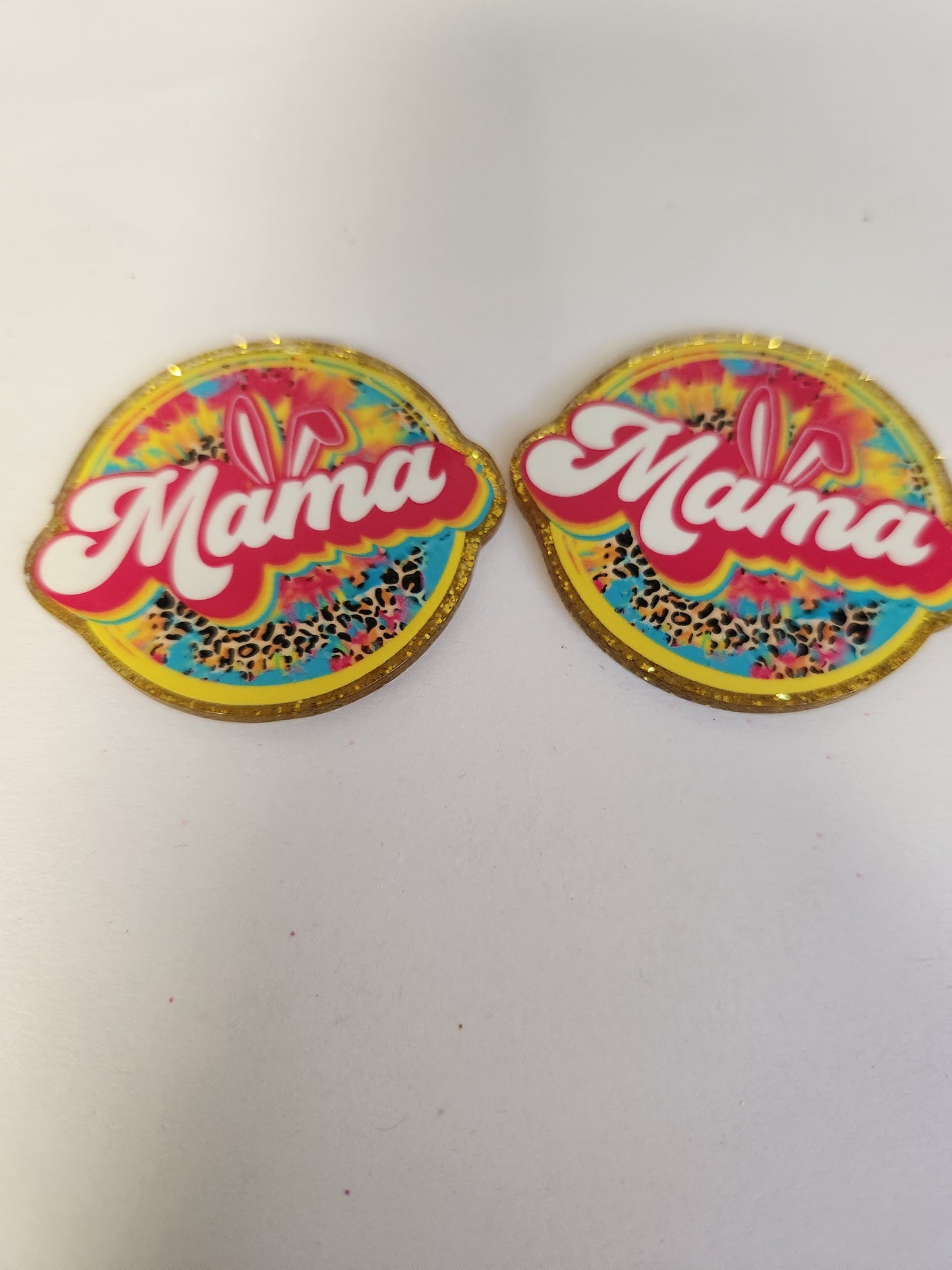 Flat Back Acrylic- Mama Round