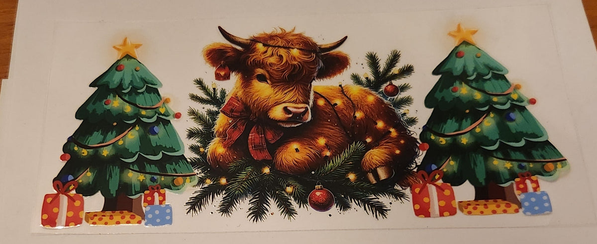 UVDTF 16oz Cup Wrap- Christmas Cow
