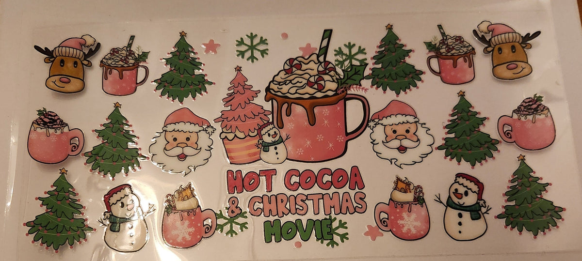 UVDTF 16oz Cup Wrap- Hot Cocoa & Xmas Movies