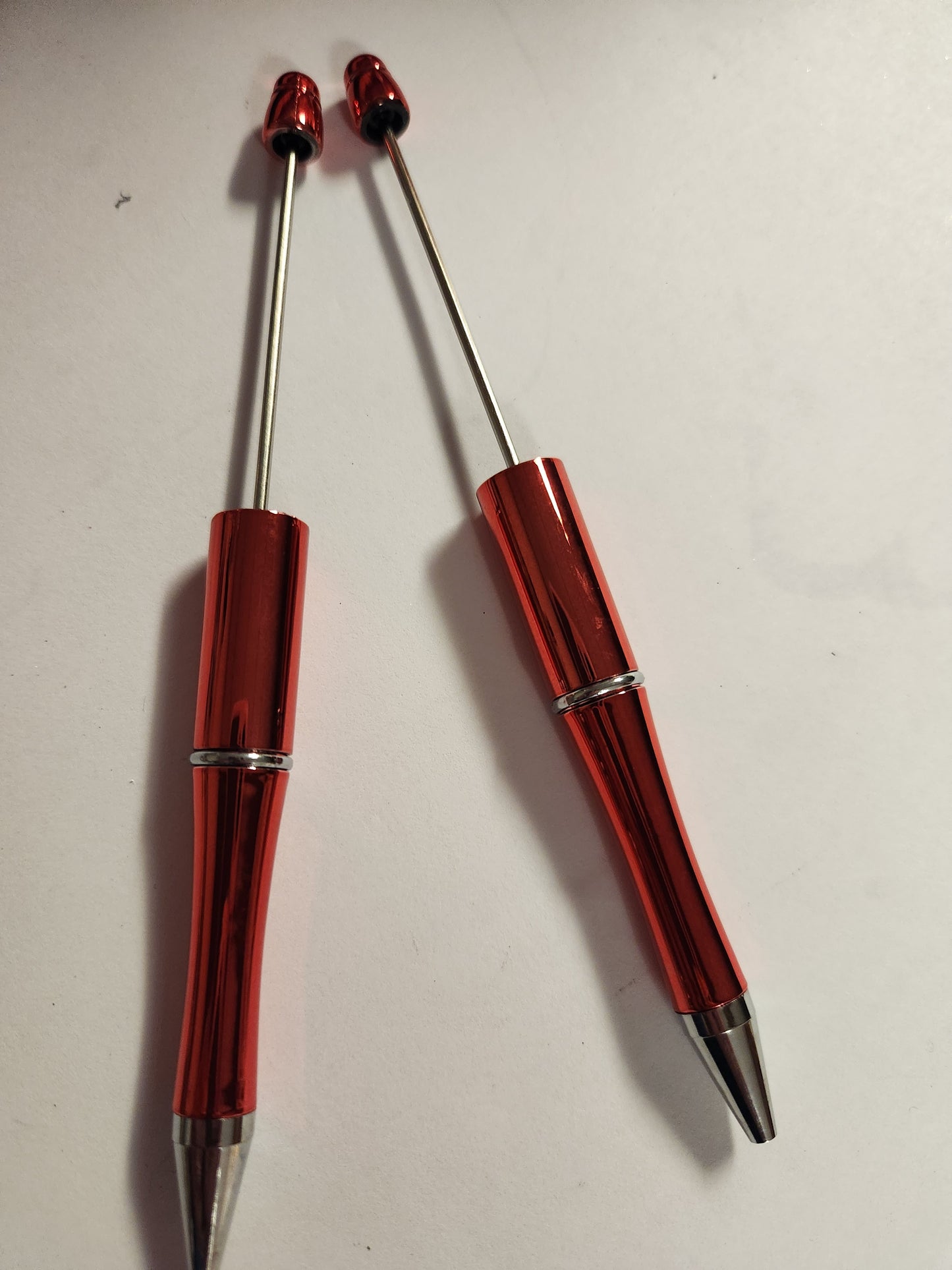 Beadable Pen Blanks- Red Chrome