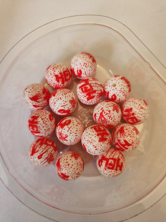 15mm Printed Silicone Beads-True Crime 2