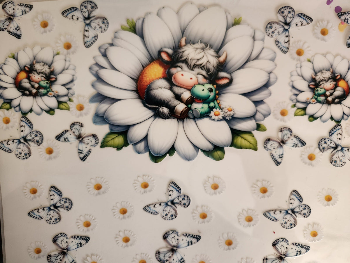 UVDTF 40oz Cup- Cow in Flower
