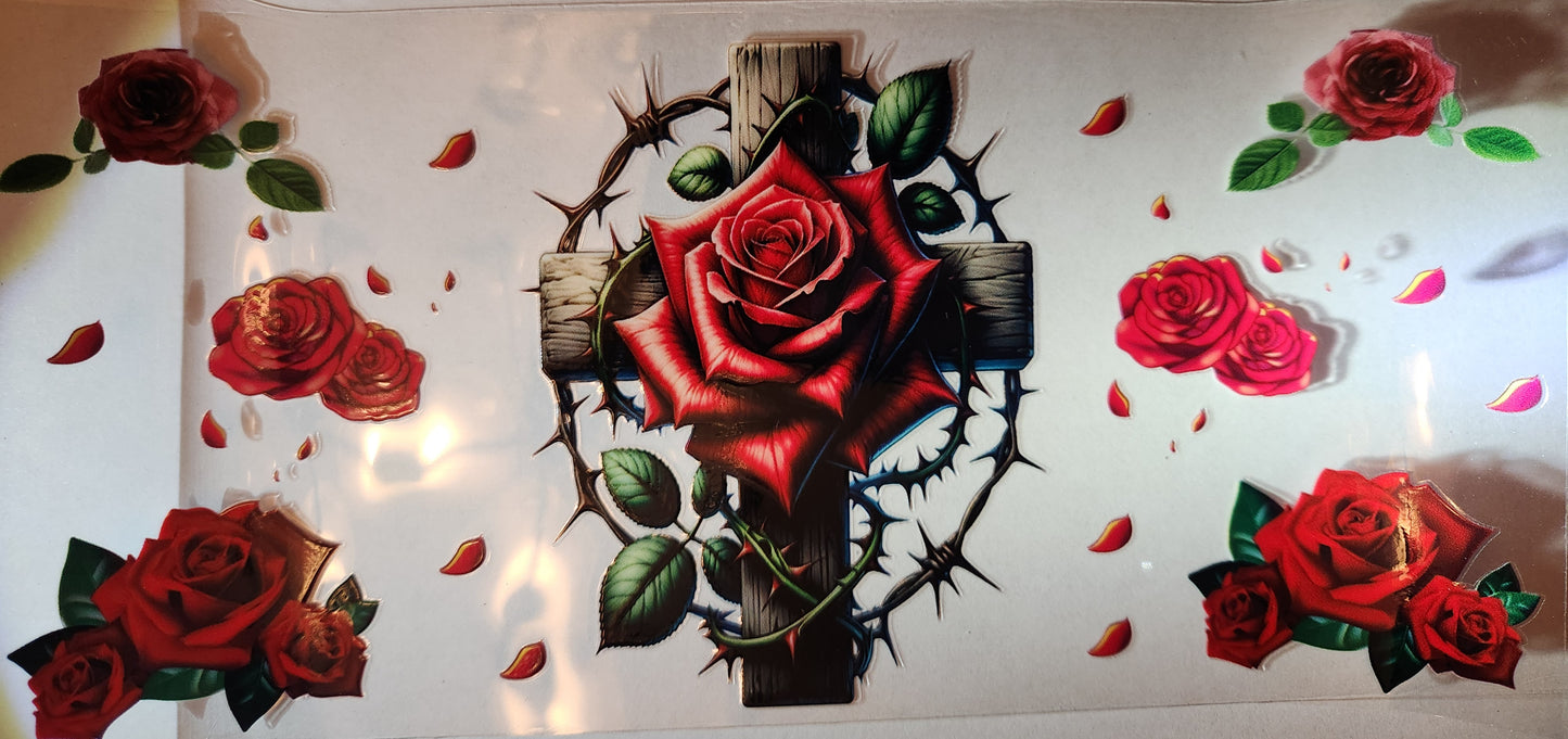 (Copy) UVDTF Wrap- Cross & Rose Religious