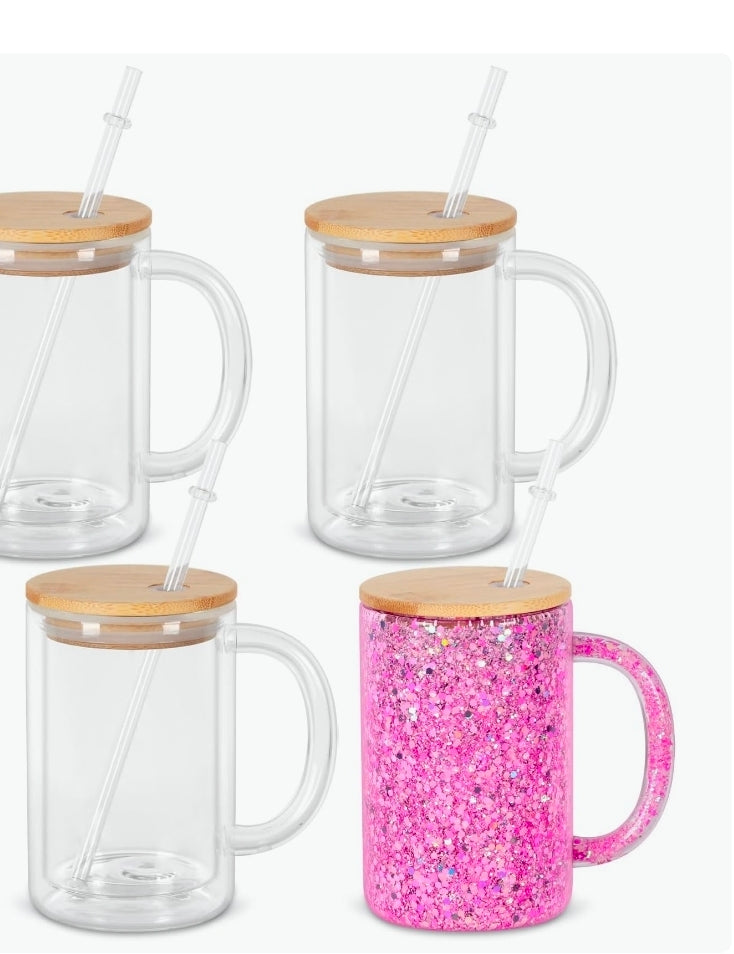 16oz Glass Snowglobe Mug- Custom