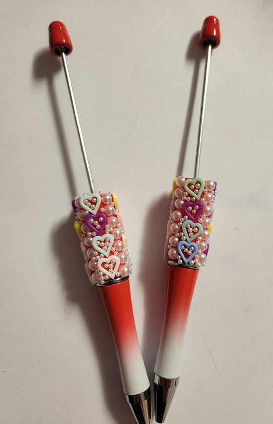 Beadable Fancy Pen Blanks- Hearts & Pearls