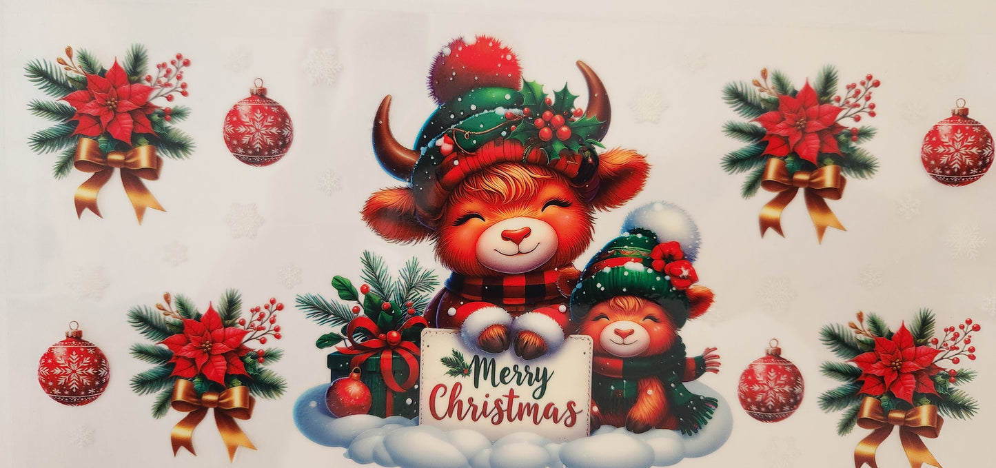 UVDTF 16oz Wrap- Christmas Cow