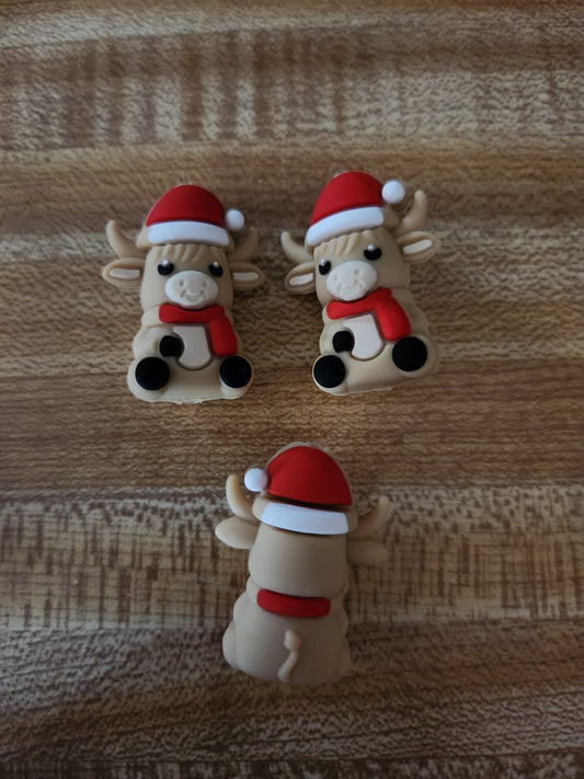 3D Silicone Focal- Xmas Cow (Mystery color)