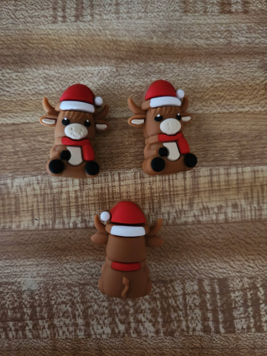 3D Silicone Focal- Xmas Cow (Mystery color)