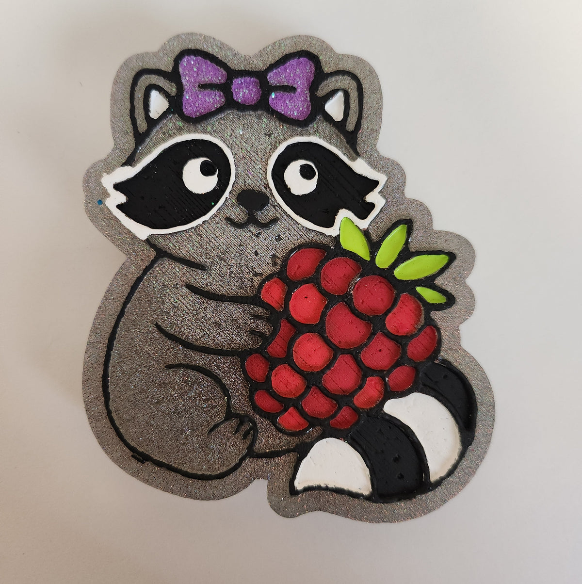 Custom Freshie- Raccoon with Raspberry