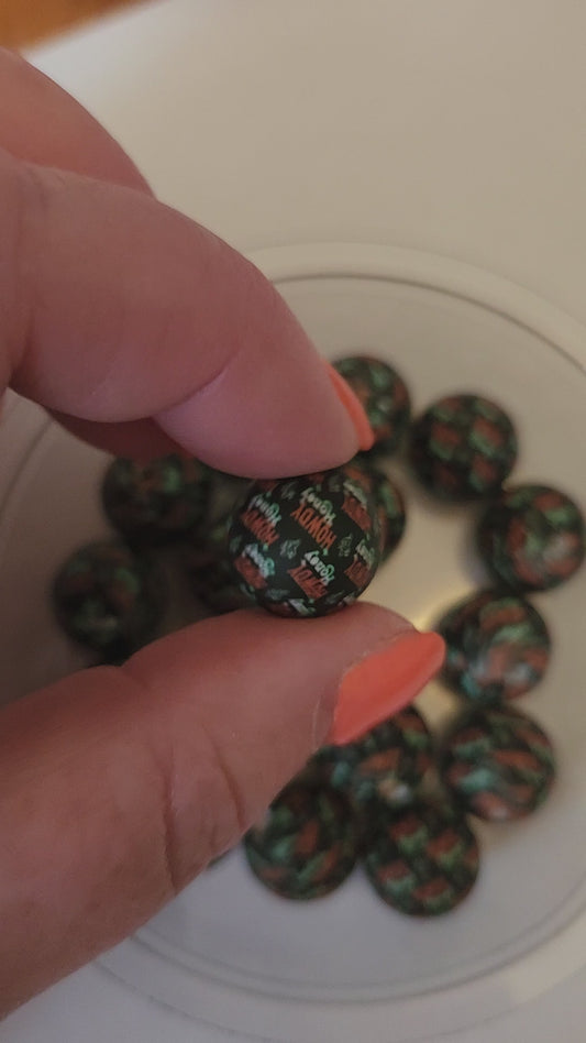15mm Printed Silicone Beads- Howdy Honey