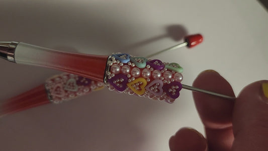Beadable Fancy Pen Blanks- Hearts & Pearls