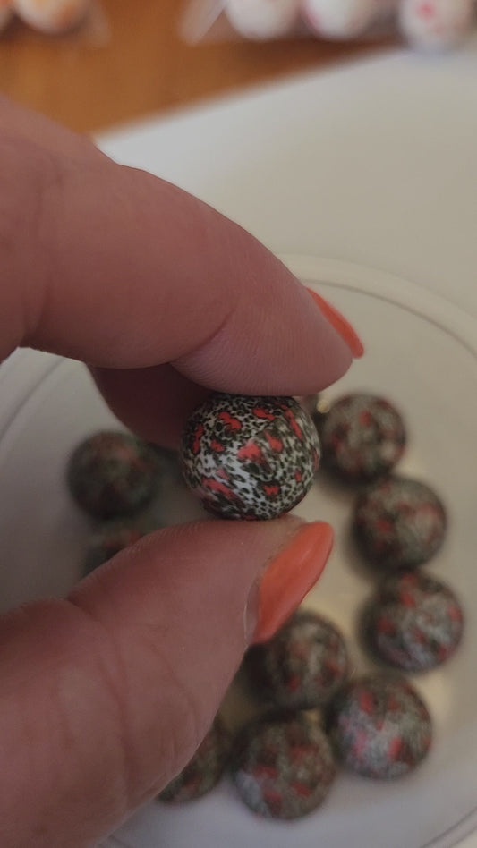15mm Printed Silicone Beads- Leopard Skulls