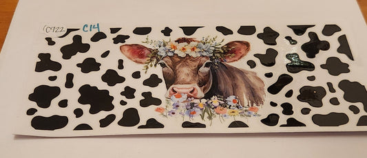 UVDTF 16oz Cup Wrap- Floral Cow