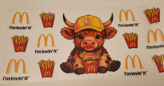 UVDTF Wrap 16oz- McD's Cow