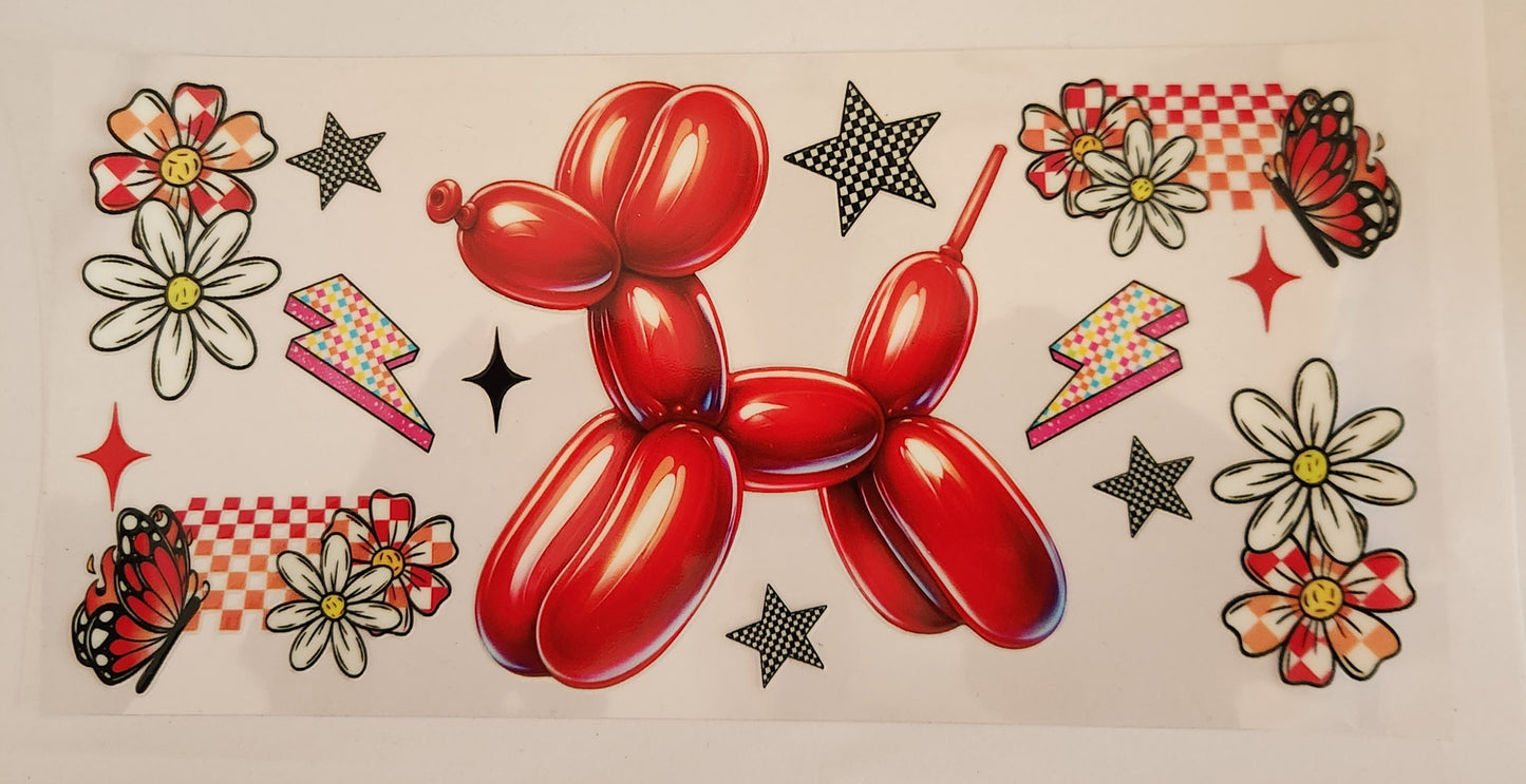 UVDTF 16oz Wrap- Red Balloon Dog