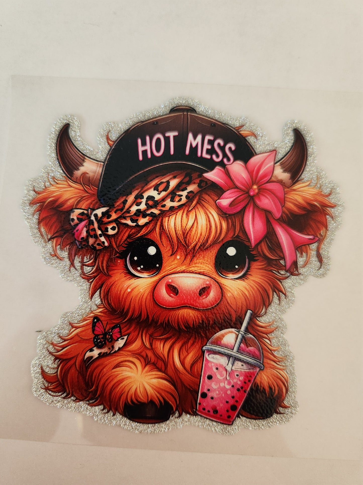 Cup Wrap- Glitter Hot Mess Cow