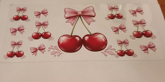 UVDTF 16oz Cup Wrap- Cherry Bow