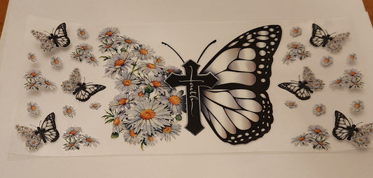 UVDTF 16oz Cup Wrap- Butterfly Cross