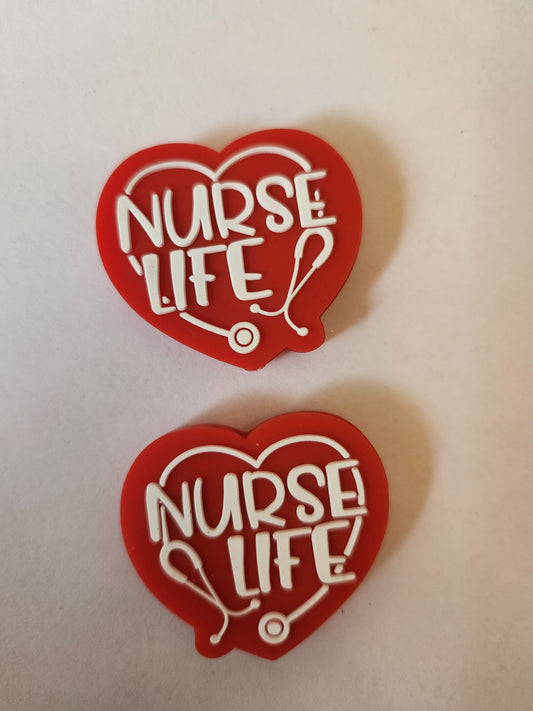2D Silicone Focal- Nurse Life (Red)