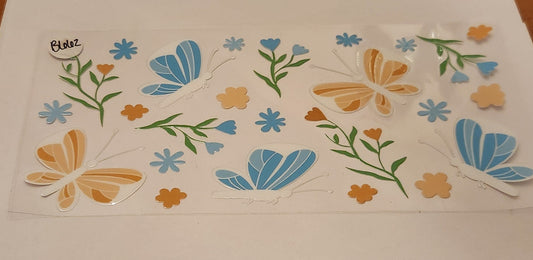 UVDTF 16oz Cup Wrap- Flowers & Butterflies