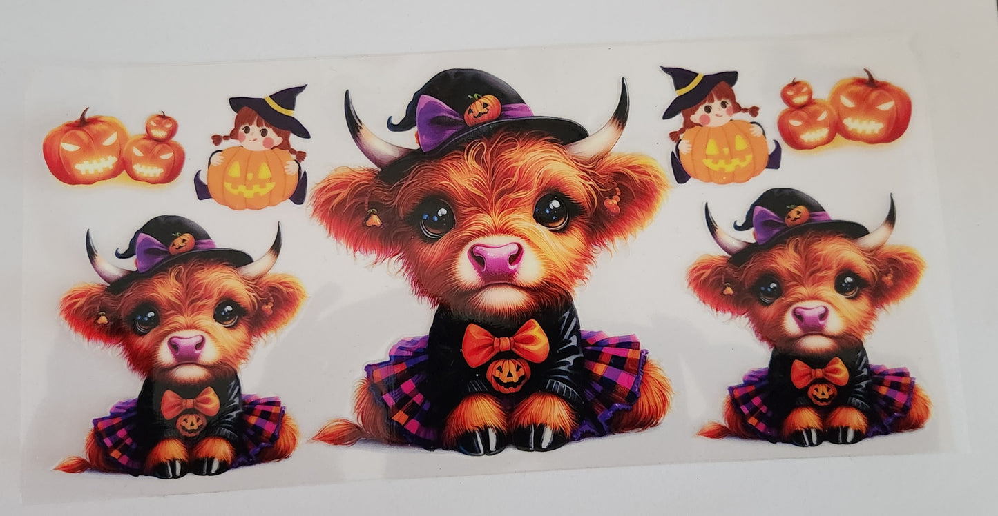 UVDTF Wrap 16oz- Spooky Season Cow